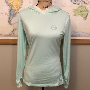 Aqua Green Long Sleeve Athletic Hoodie